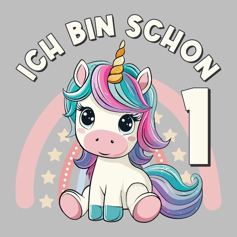 1. Geburtstag Einhorn Regenbogen Süß Niedlich