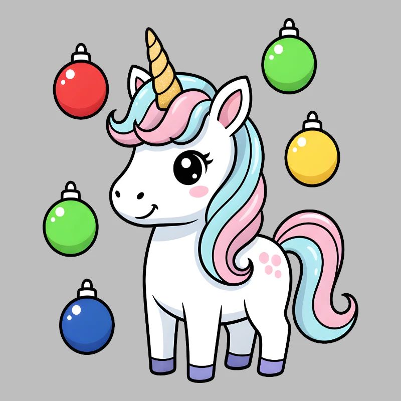 Süßes Weihnachts-Einhorn