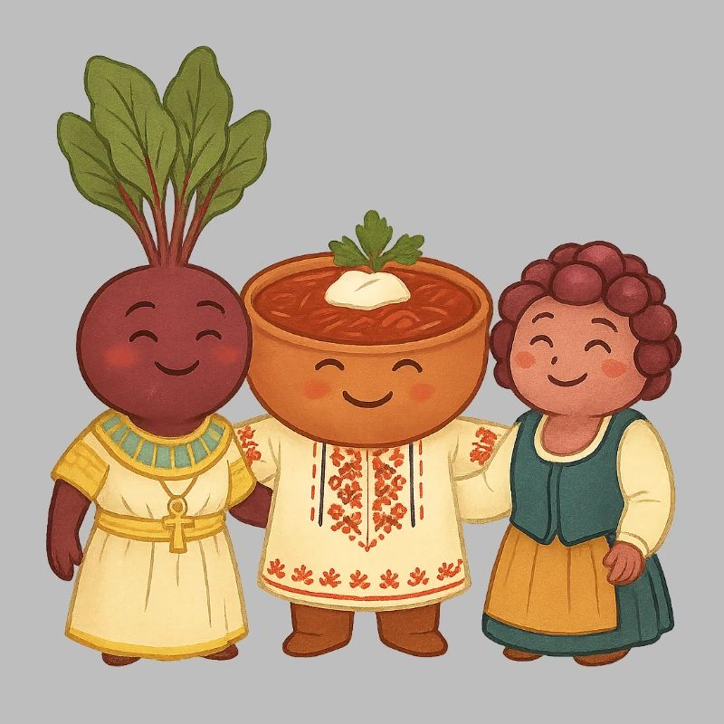 Beetroot, borsch and salad