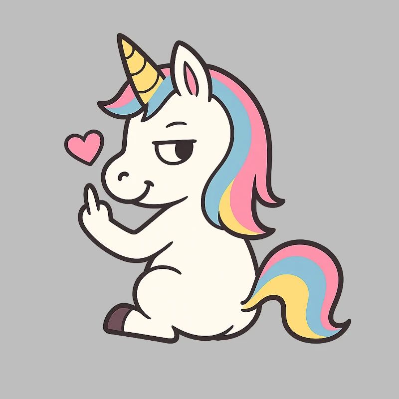 Freches Einhorn mit Herz – Süßes Unicorn Statement