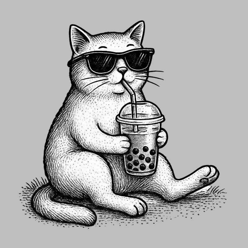 Bubble Tea Katze