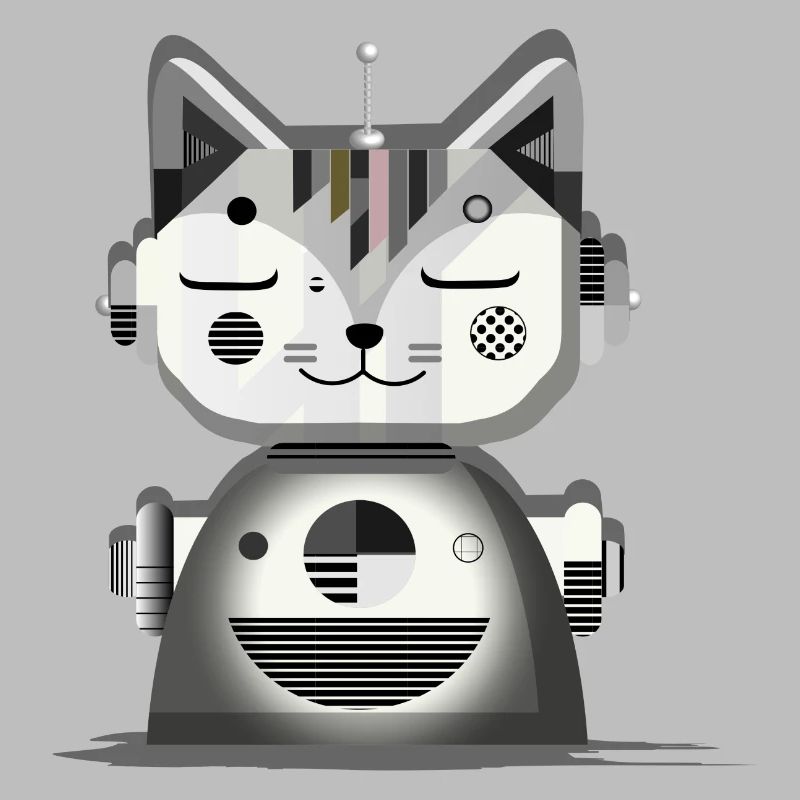 Chat robot géométrique - Illustration créative