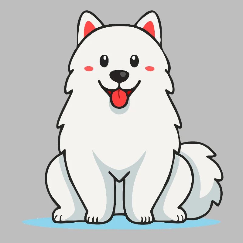 Fuzzy White Samoyed Dog (Comic)