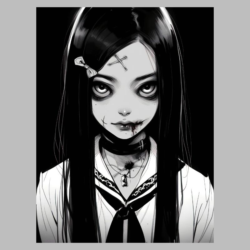 Anime, Mädchen, Geschenk, horror