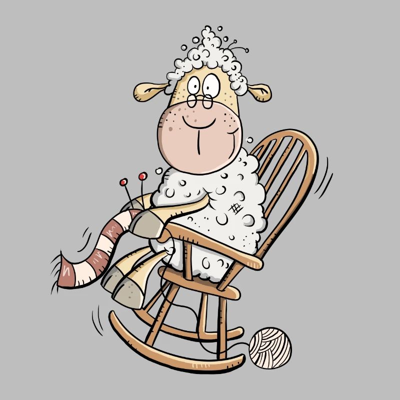Strickendes Schaf I Oma Großmutter Fun Shirt