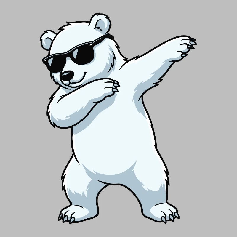 Dessin animé Dab Polar Bear