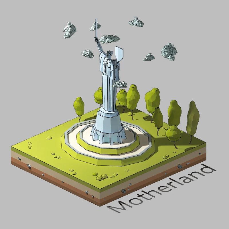 Geometrisches Low-Poly Das Mutterland ruft