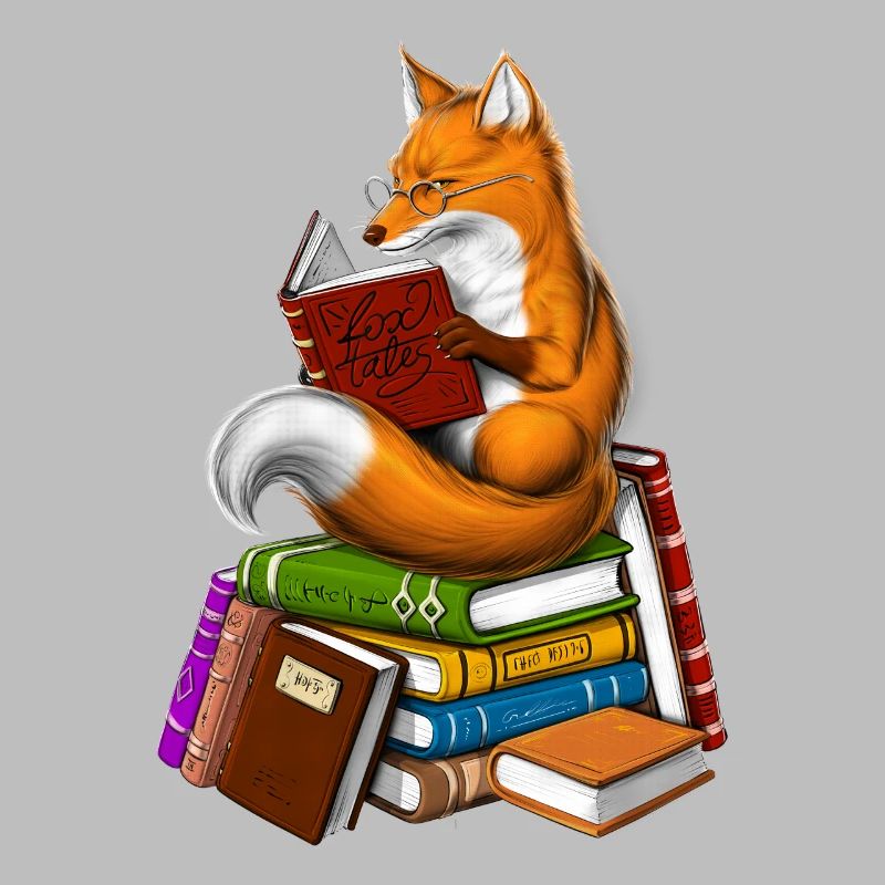 Fox Reading A Book