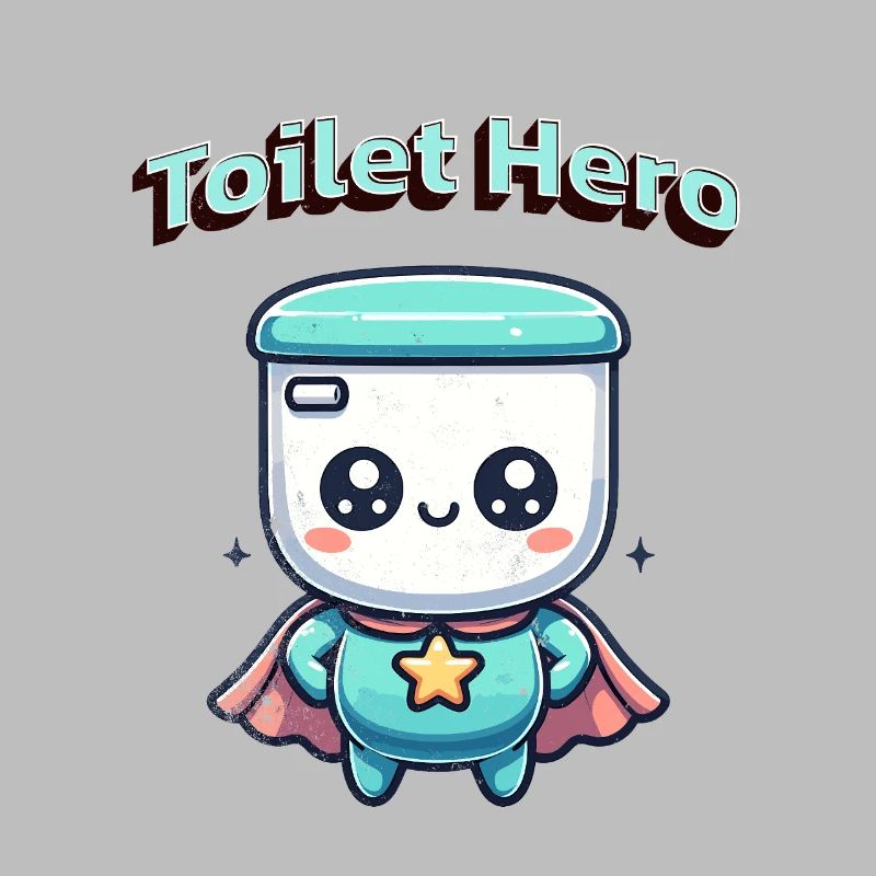 Toiletten Held WC Superheld Bad Badezimmer 