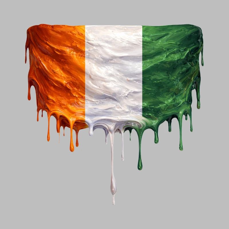 Ivory Coast Flag in Drop Art
