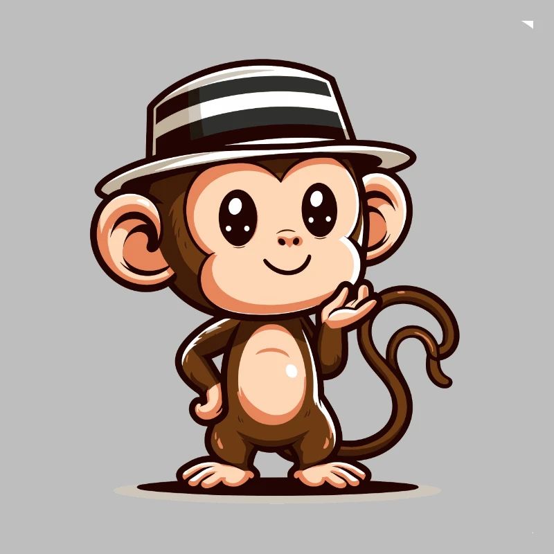 Cute monkey with hat