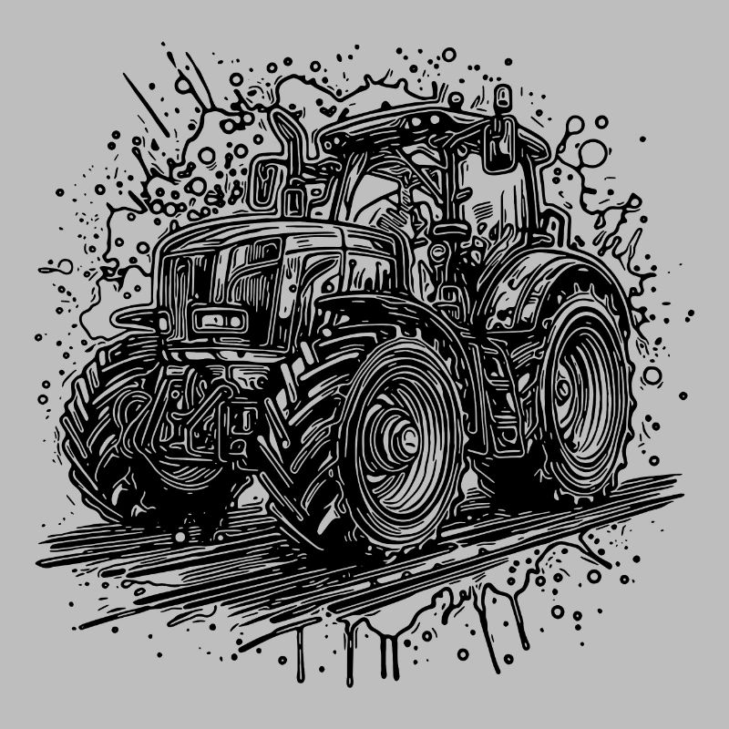Traktor Splash Design mit Feld Schlepper
