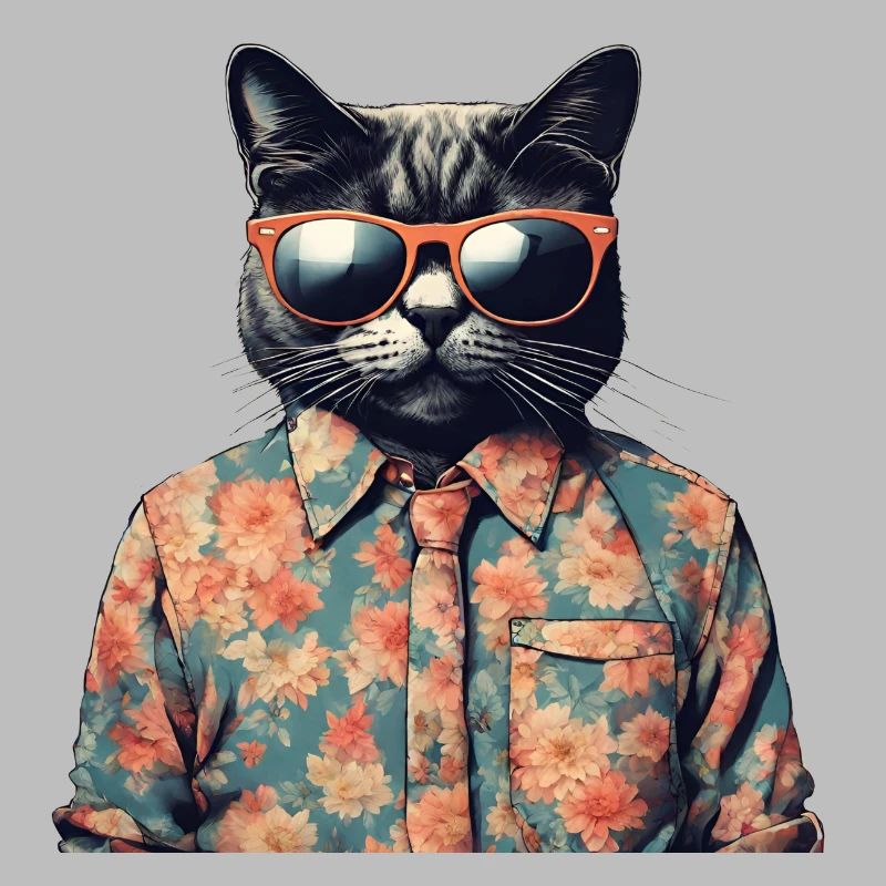 Die Katze und das geblümte Hemd