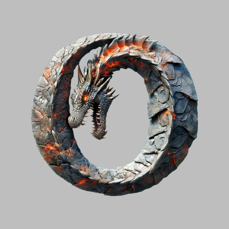 Lettre « O » en forme de dragon.