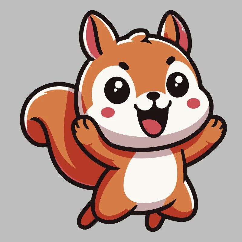 Nutty Das glückliche Kawaii-Eichhörnchen