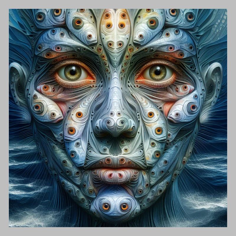 Face with fish eyes