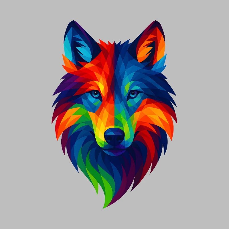 WPAP Polygon Stil Tiere Wolf