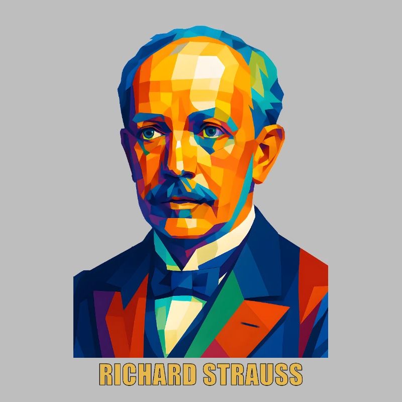 WPAP Polygon Portrait Richard Strauss Composer