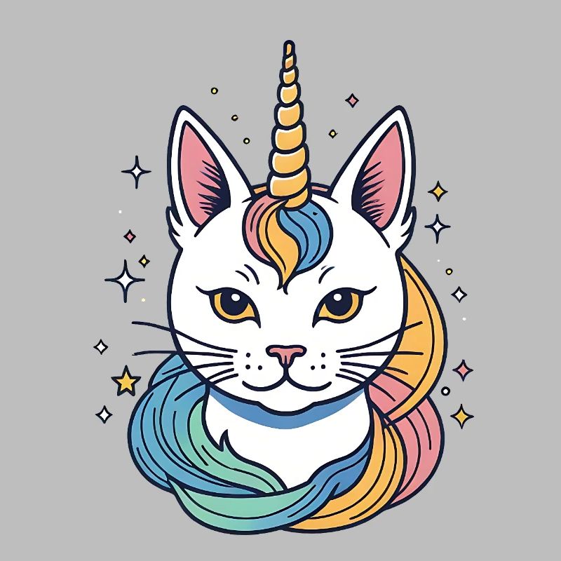 Regenbogen Einhorn Katze