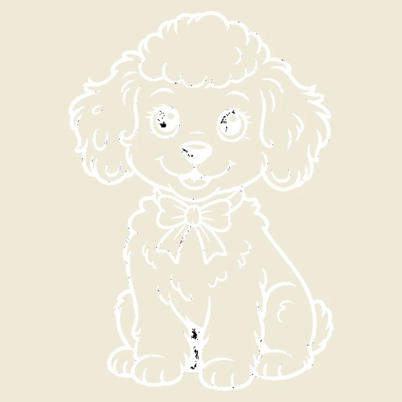Caniche avec illustration d’arc