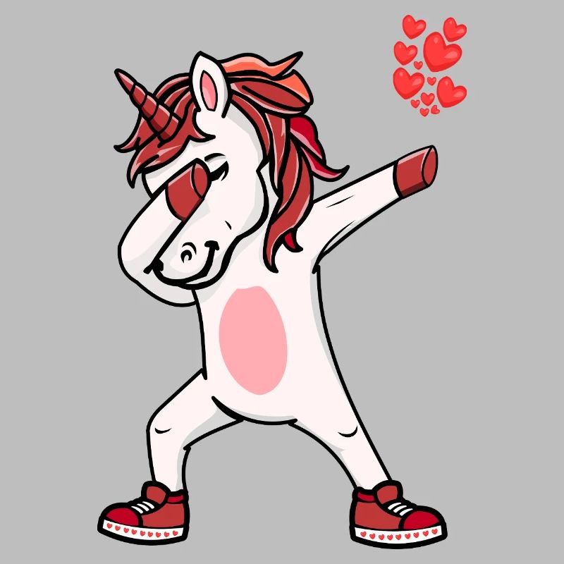 Tanzendes Einhorn mit Herzfreude