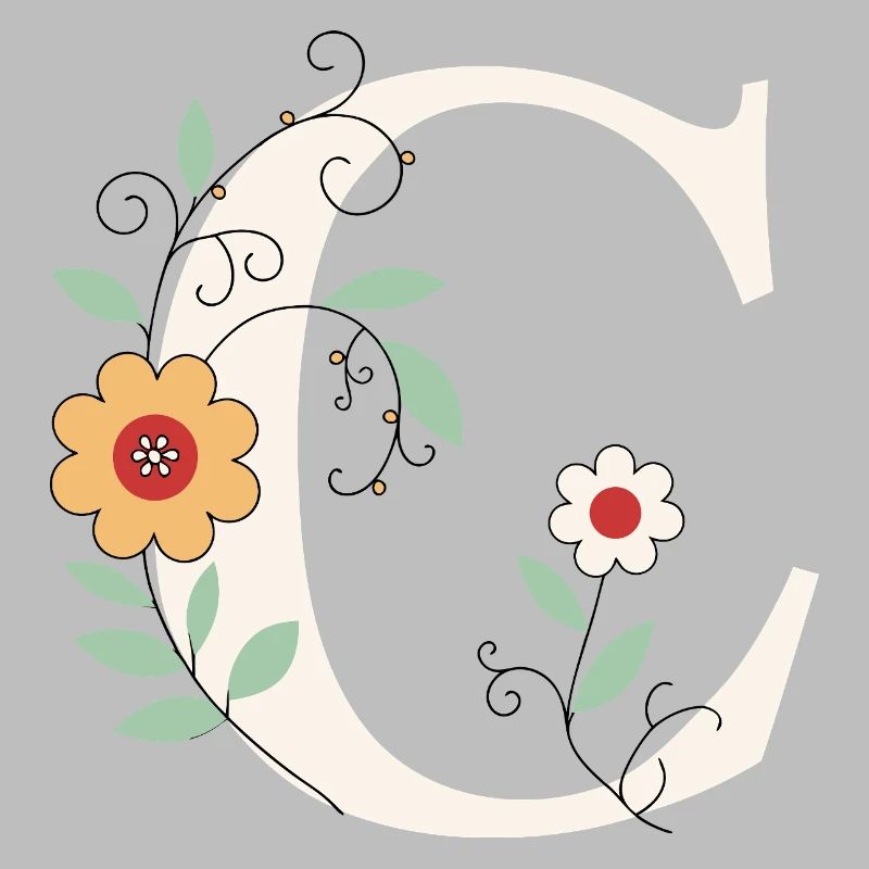 Letter C Monogram Retro