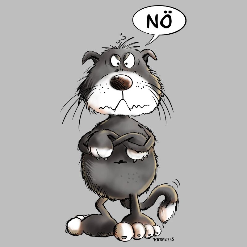 Schwarze Nö Katze I Katzenmotiv Comic Statement