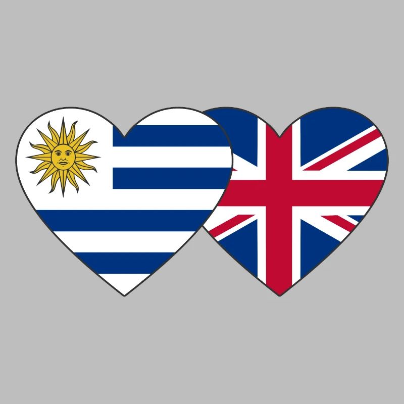 Uruguay Angleterre Drapeau du cœur
