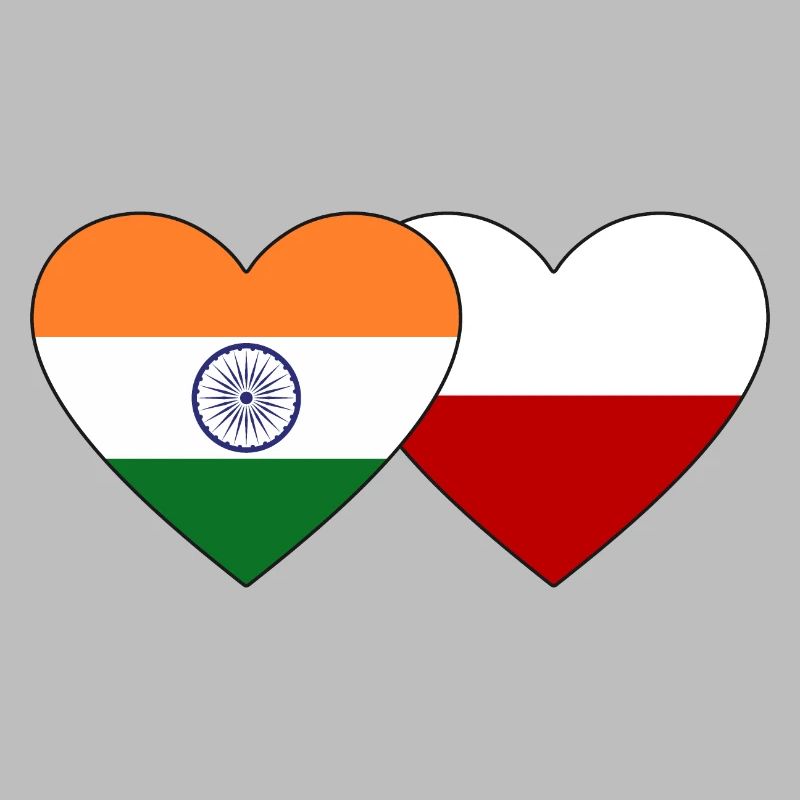 Drapeau de l’Inde et de la Pologne