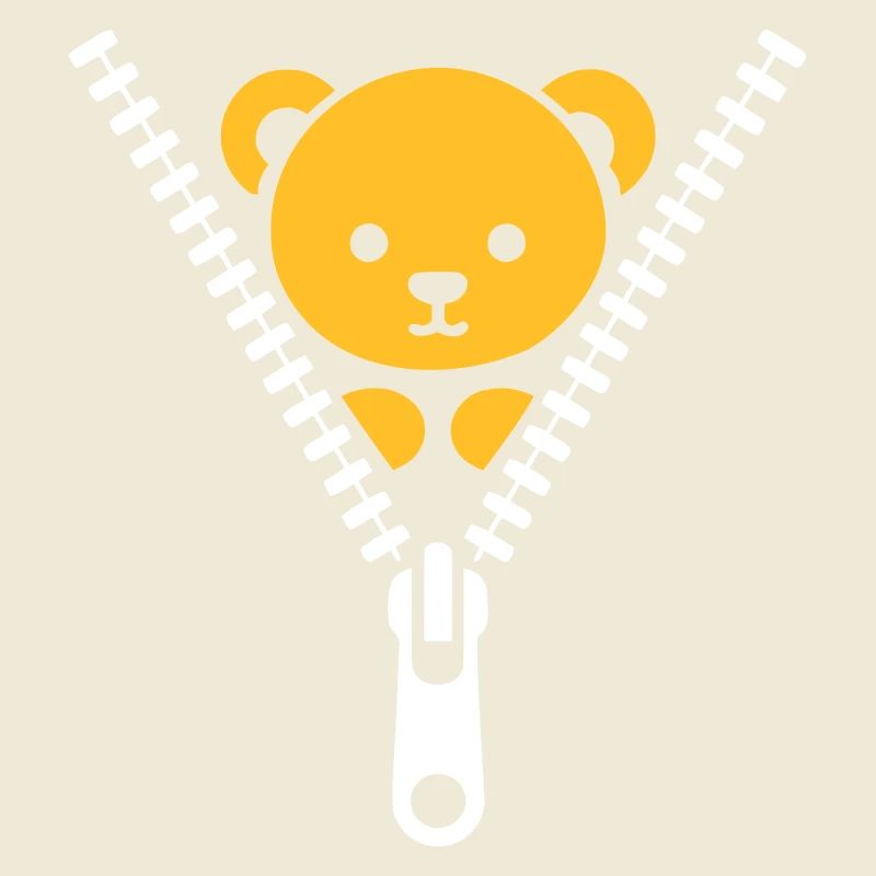 Petit ourson caché dans une fermeture éclair