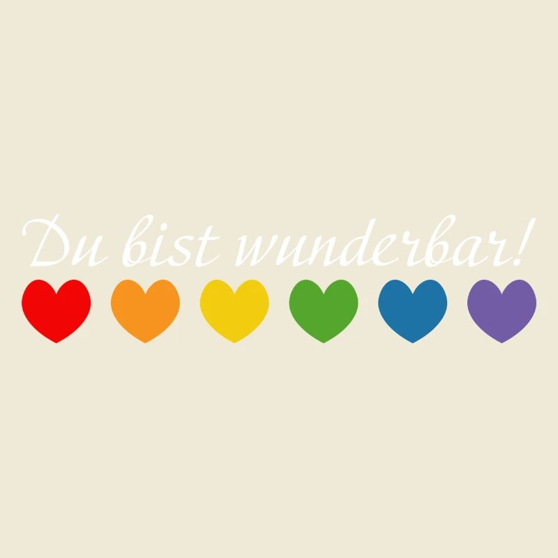 Regenbogenherzchen du bist wunderbar white
