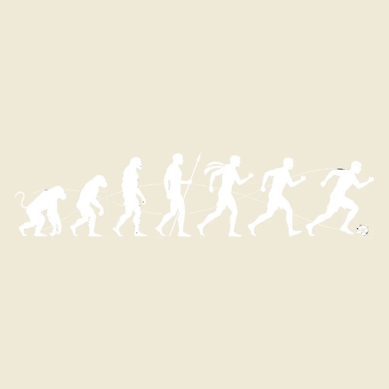 Evolution Running Silhouette to Football