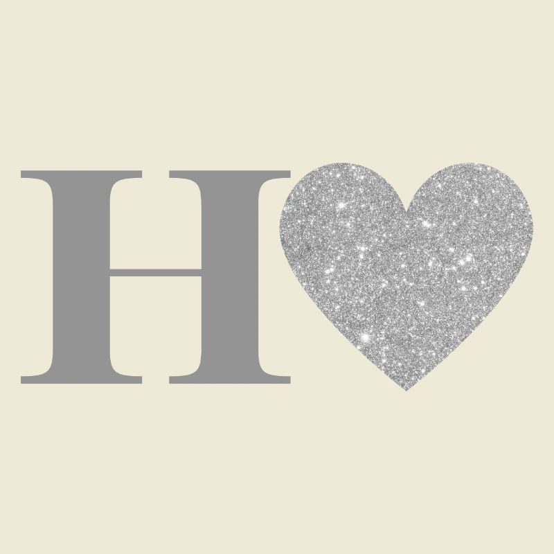 Letter h silver heart