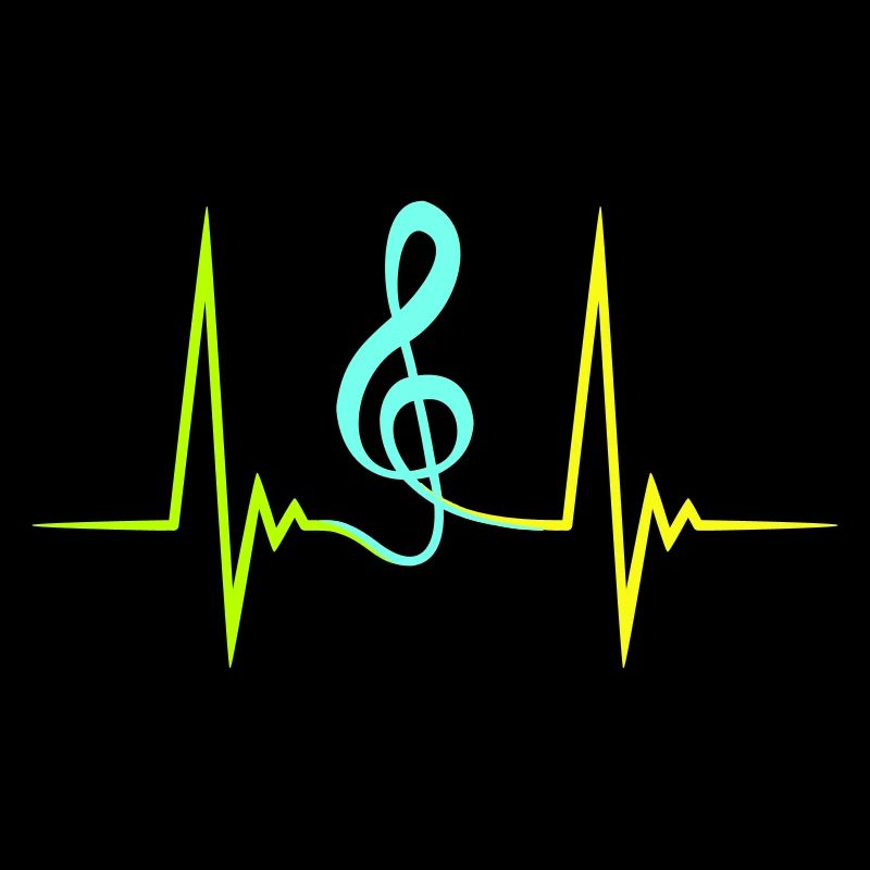Music clef pulse frequency note heartbeat