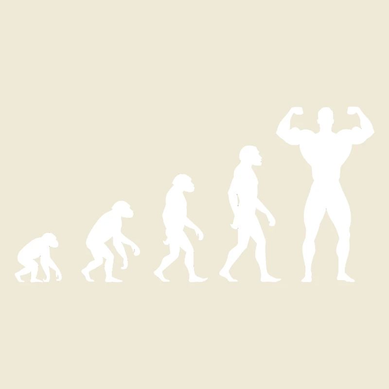 Evolution from prehistoric man to muscleman