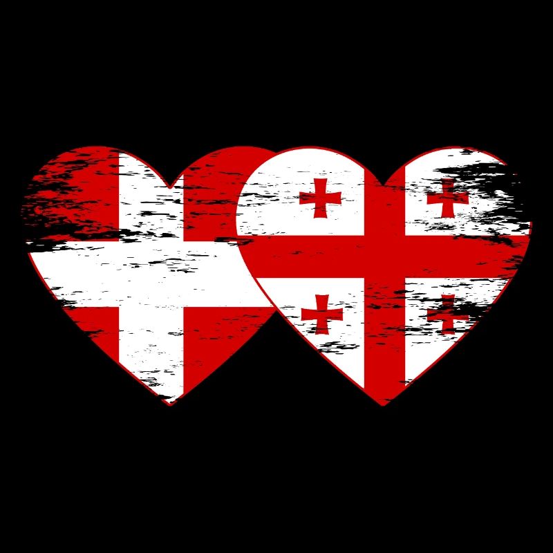 Denmark Georgia flag heart used