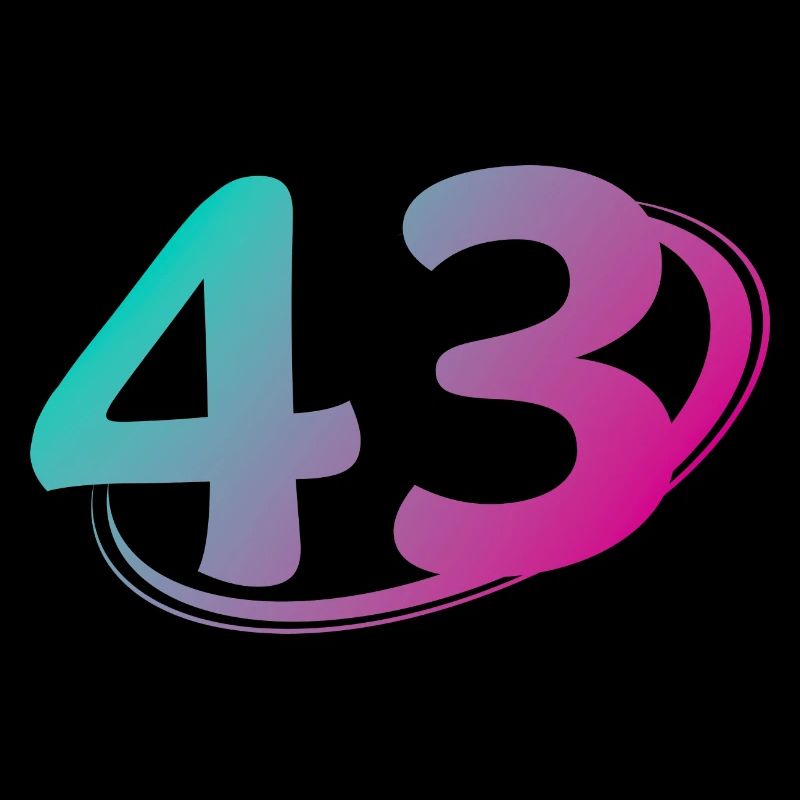 Numéro 43 multicolore