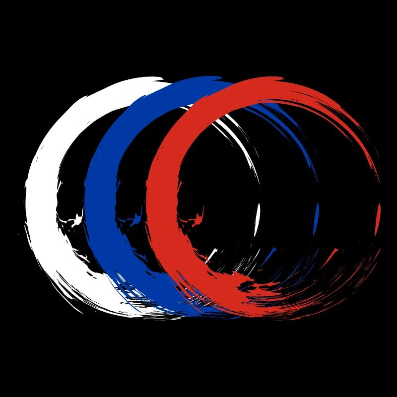 Circle brush flag russia flag colors vector