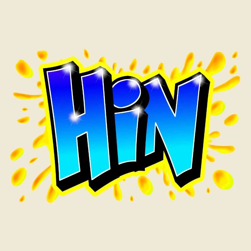 GRAFFITI FIRST NAME "HIN" PRINTABLE BY MAX THE TAGGER