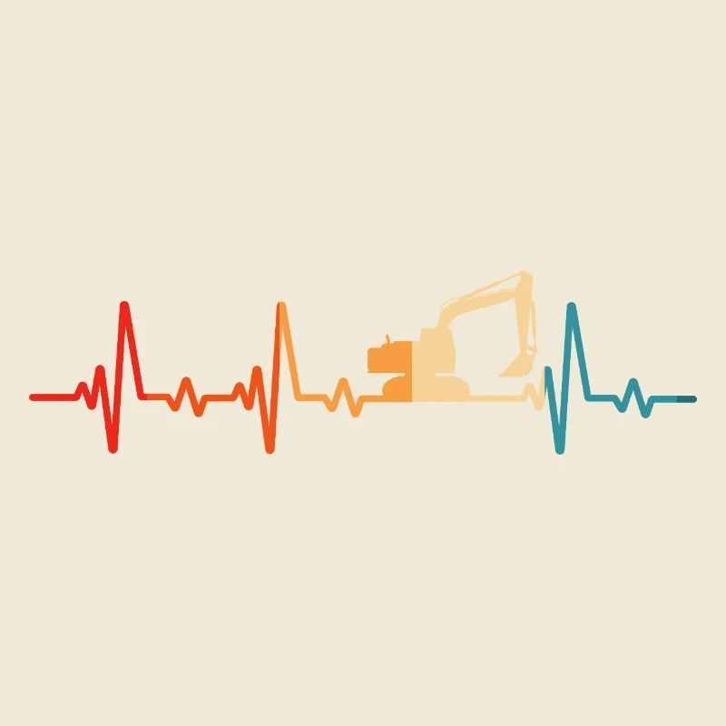 Retro Bagger Baggerfahrer Baustelle