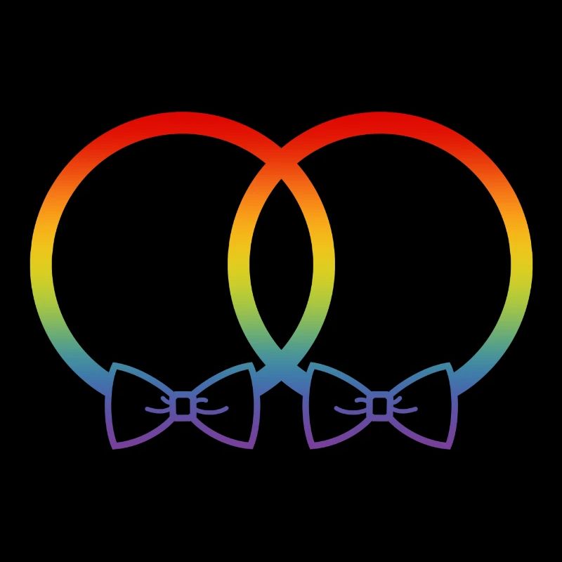 LGBT Eheringe Hochzeit JGA Paar Regenbogen Fliege