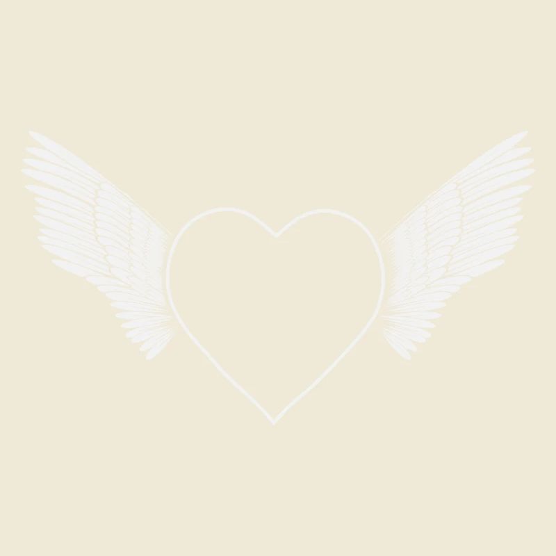 Heart with wings- white-