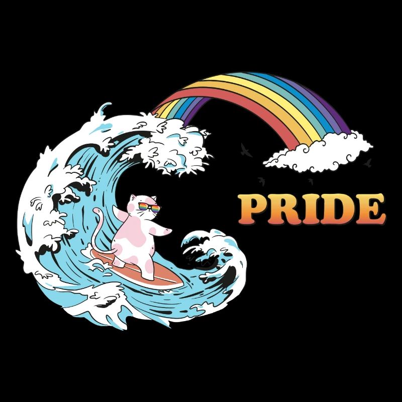 Surf de chat aux couleurs trans LGBT dans le