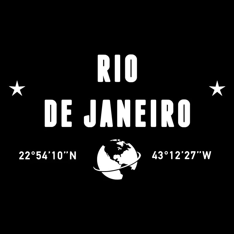 Rio De Janeiro Coordinates Earth White
