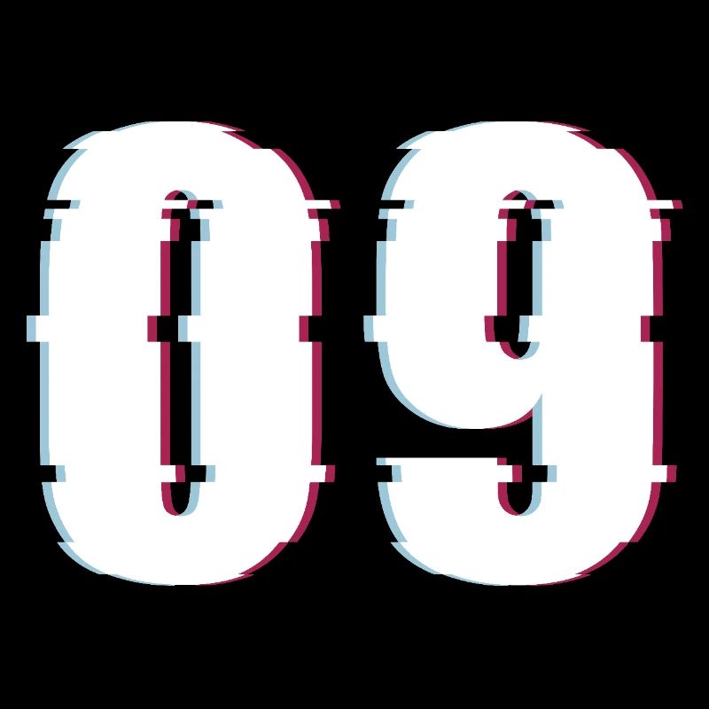 Nine 9 Number Effect Distorted Number