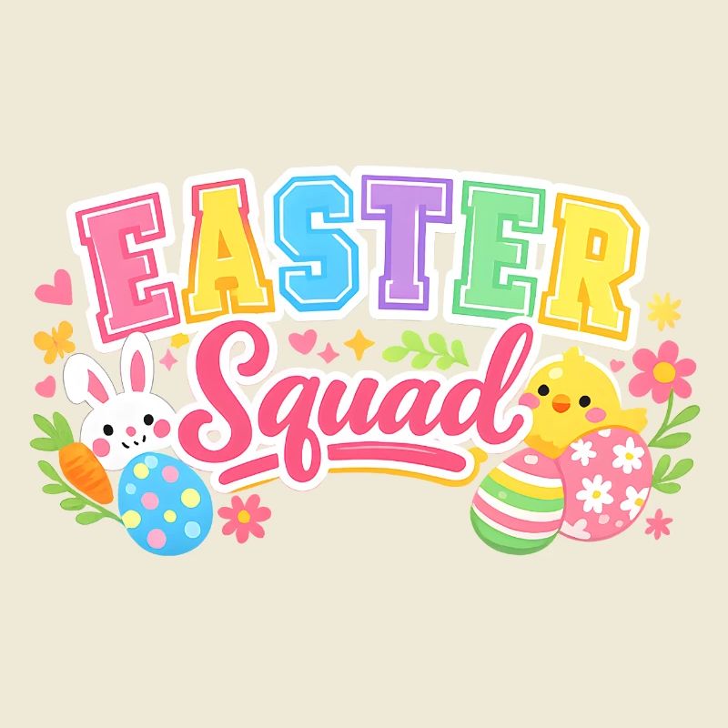 Ostern Squad Bunte Eier Küken