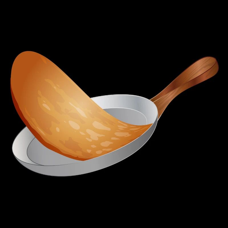 tourner les crêpes dorées dans la poêle