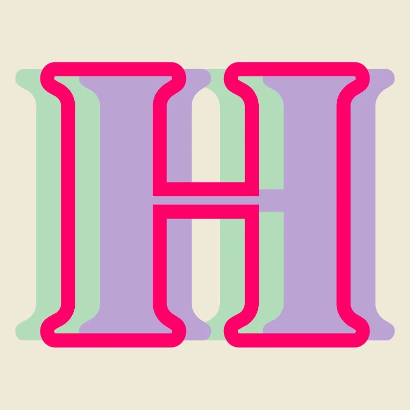 Lettre h multicolore