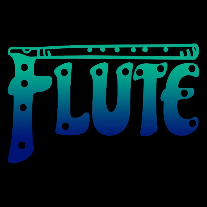 Gradient Flute Typography Music Lover