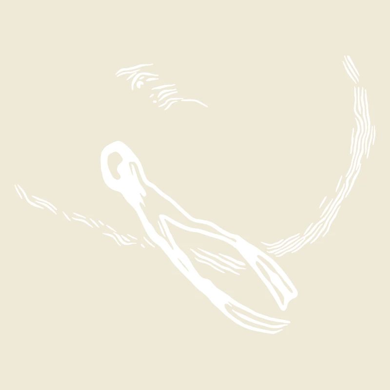 Floating Apnea Diver - Vintage Vector